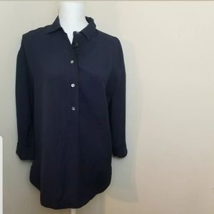 J Crew Oxford tunic  Blue Blouse XSmall